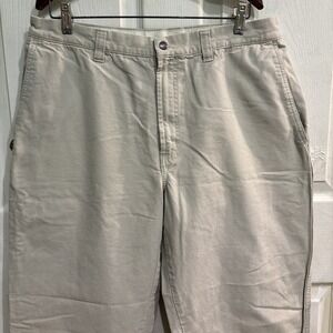 Columbia Vintage 90s Outdoor Utility Relaxed Twill Pants Tan Mens 36x34 36W 34L